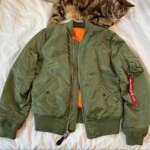 Army green bomber jacket